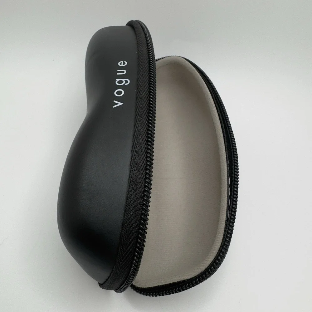 Vogue Black Hard Shell Eyeglass & Sunglasses Case Zipper Protective Travel Box